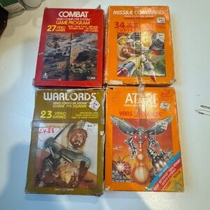 Atari 2600 Game Lot Combat Missile Command Warlords Yars Revenge Boxed -READ